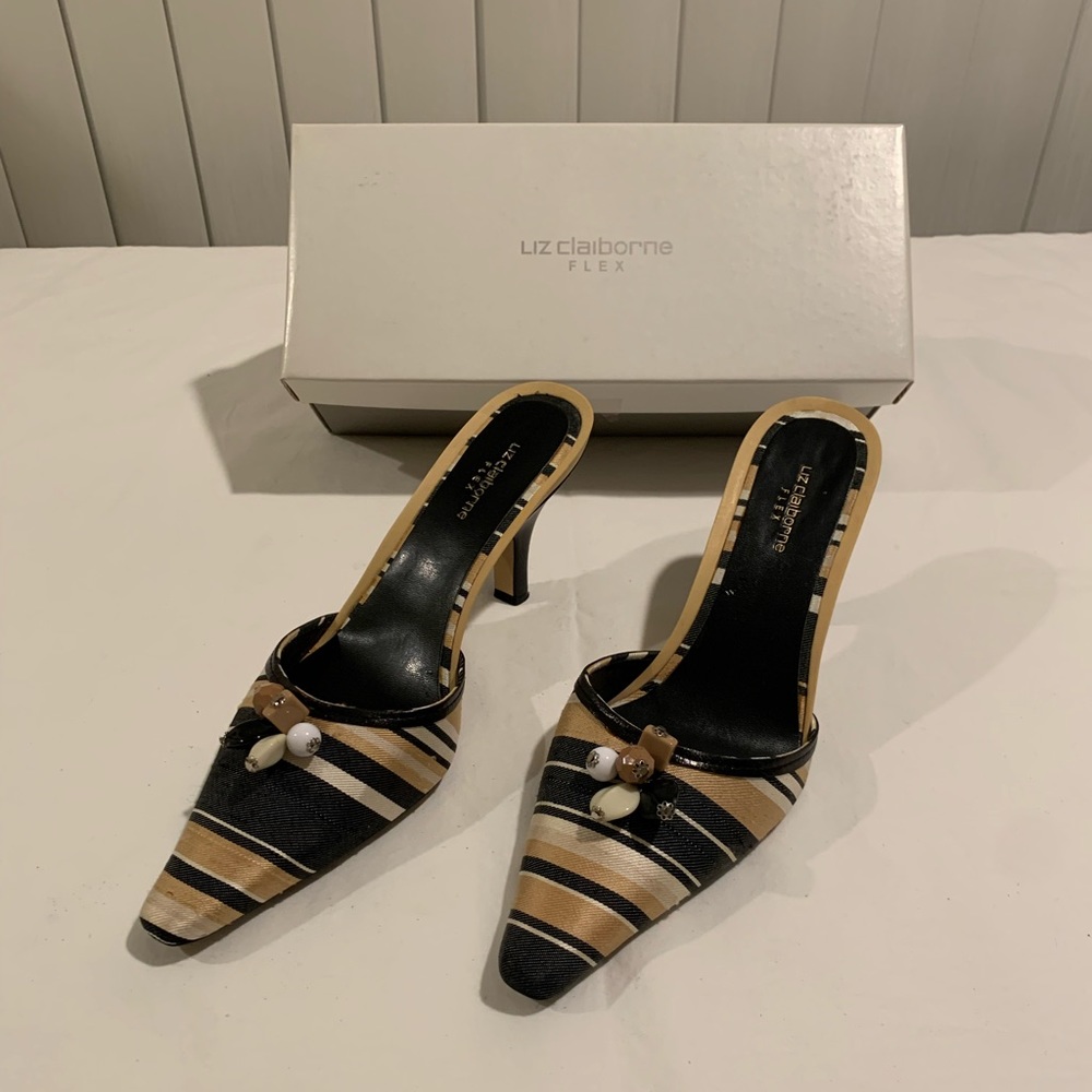 Liz Claiborne Flex Mule-Silk Stripe